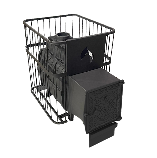 Печь чугунная для бани "Воевода" 20 ДТ-4, Лайт, сетка