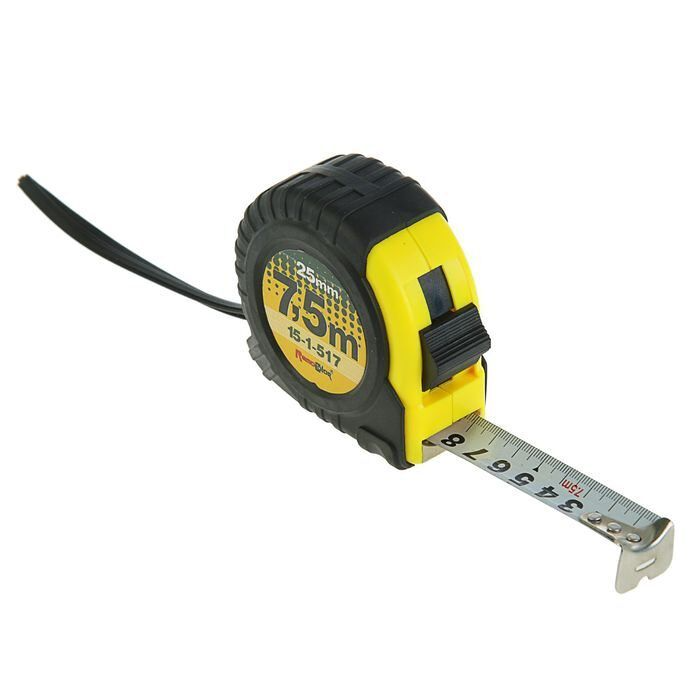 Рулетка Т2, обрезиненный корпус из ABS-пластика, трехслойное покрытие ленты, 7,5ммх25мм, (шт.) (Remocolor)