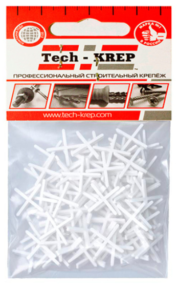 Крестики пластиковые для плитки, 5,0мм 100шт, (уп.) (Tech-Krep)