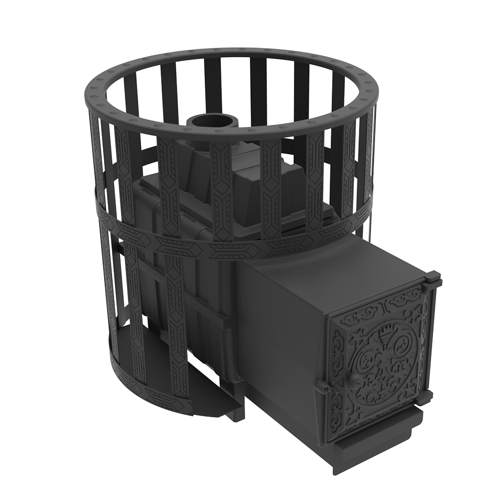 Печь чугунная для бани "Воевода" 20 ДТ-4, сетчатый кожух